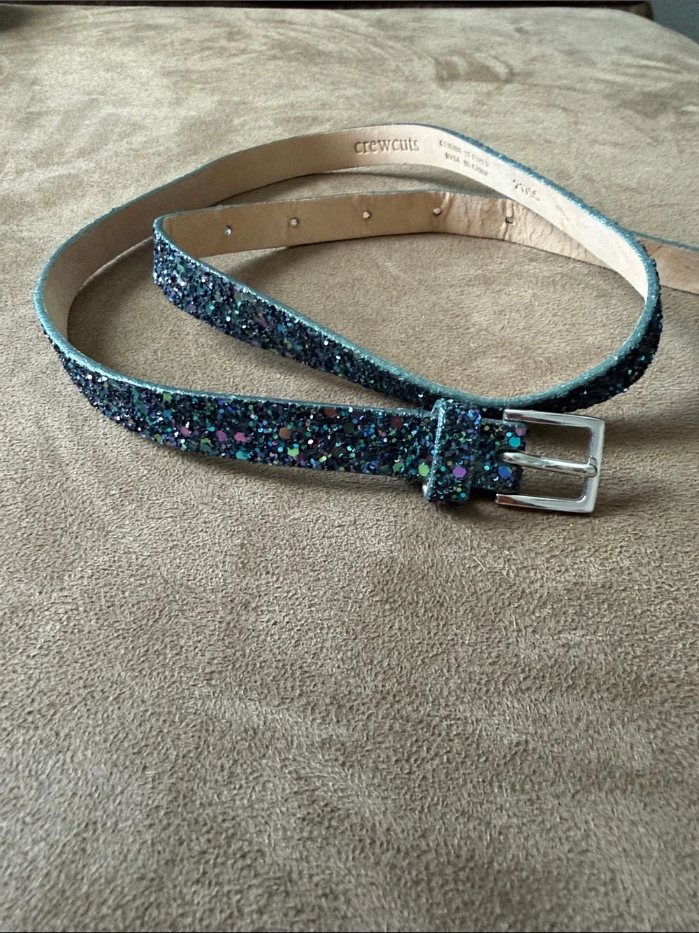 Crewcuts Teal Glitter Belt with Multicolor Sparkle